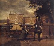 unknow artist John Rose,the royal gardener,presenting a pineapple to Charles ii before a fictitious garden oil on canvas